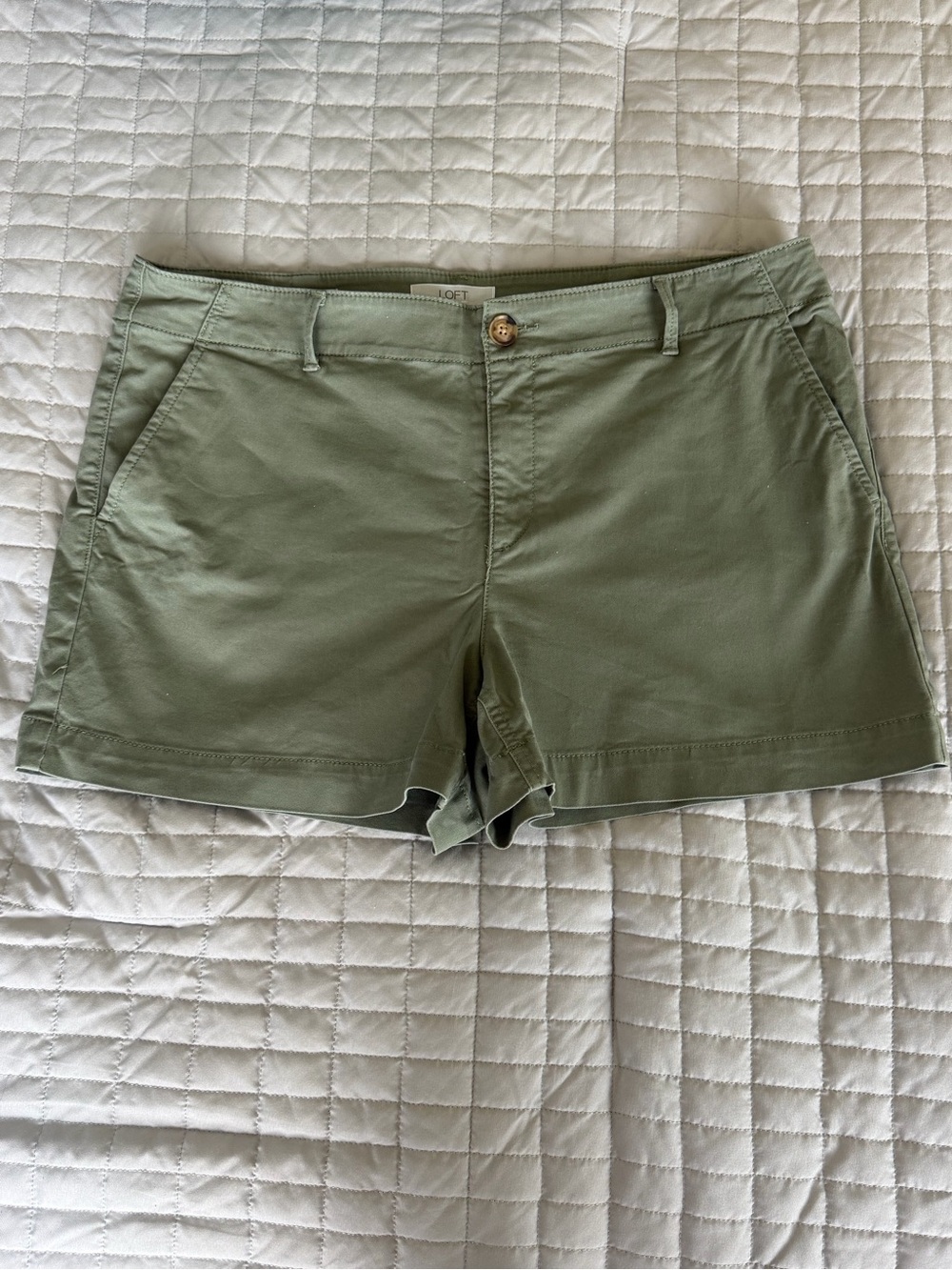 LOFT Olive Green The Monroe 4” short Chino Shorts Size 14